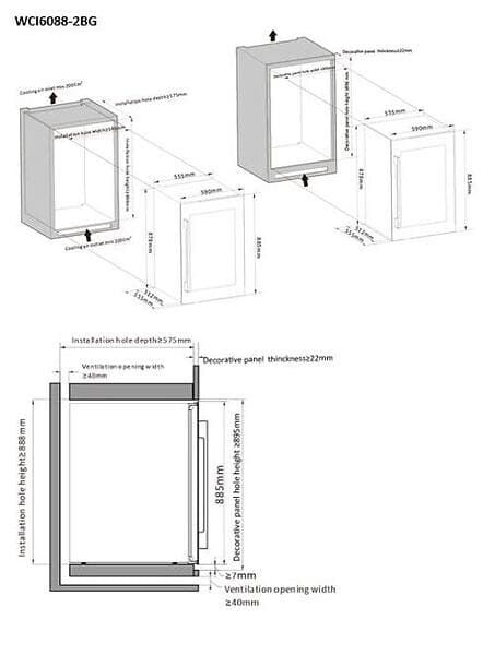 Witt WCI6088-2BG (Sort)