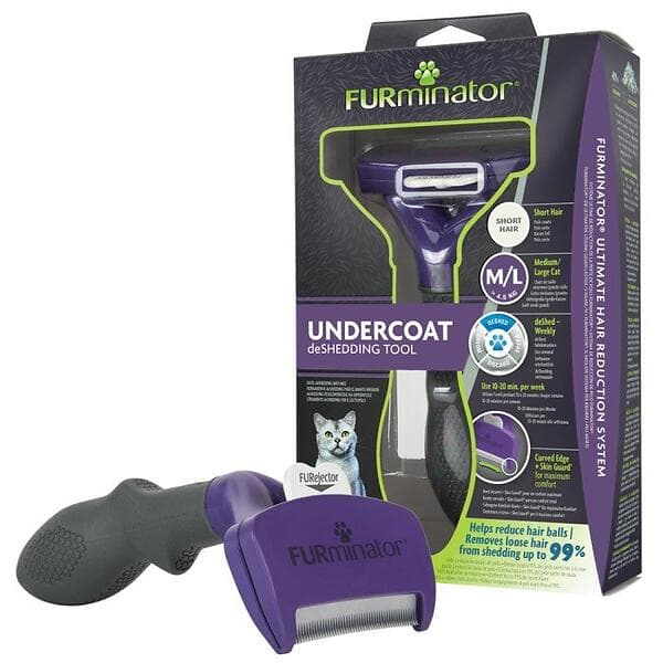 FURminator Undercoat Deshedding Tool For Short Haired Medium Or Large Cats