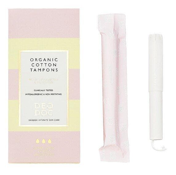 DeoDoc Organic Cotton Tampons with Applicator Super (14-pack)