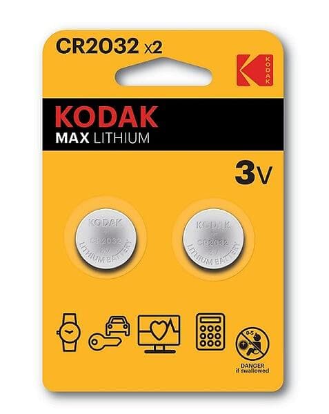 Kodak Max Lithium Knappcellsbatteri (CR2032) 2-pack