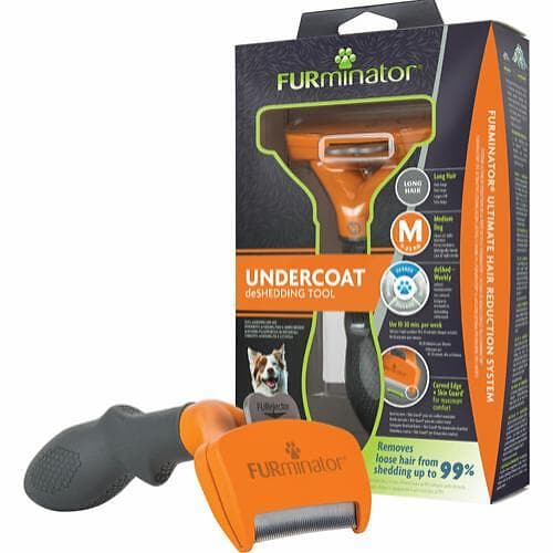 FURminator Undercoat Deshedding Tool For Long Haired Medium Dogs