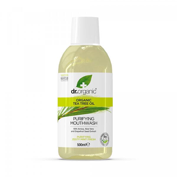 Dr Organic Tea Tree Oil Purifying Mouthwash 500ml