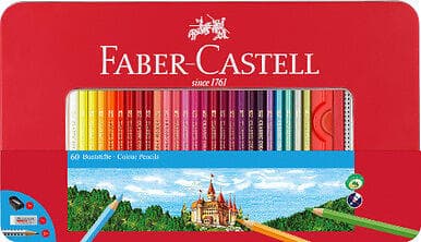 Faber-Castell Färgpennor Hexagonal Slott Metalletui 60 färger 115894