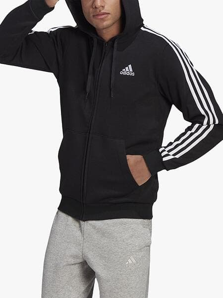 Adidas Essentials French Terry 3-Stripes Full-Zip Hoodie (Herre)