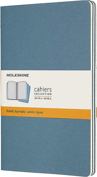 Moleskine Notatbok Cahier 3pk L Linjert Brisk Bl