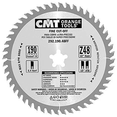 CMT Sågklinga för trä 292; 190x2.4x20; Z48; 10°