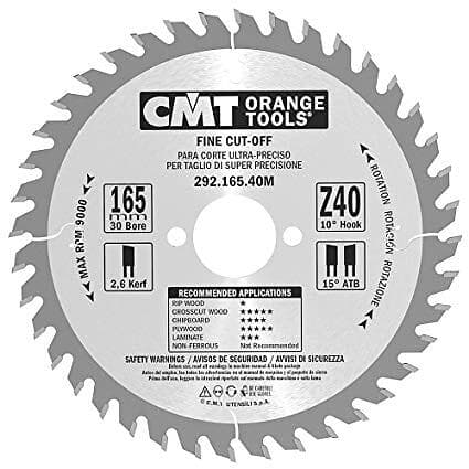 CMT Sågklinga för trä 292; 165x2.6x30; Z40; 10°