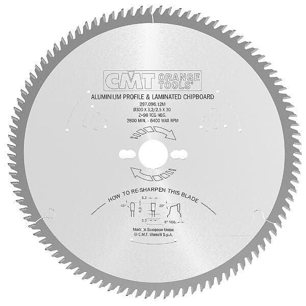 CMT Sågklinga för aluminium 296; 160x2.2x20; Z40; -6°