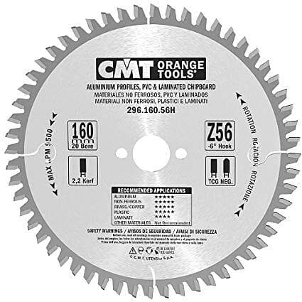 CMT Sågklinga för aluminium 296; 160x2.2x20; Z56; -6°