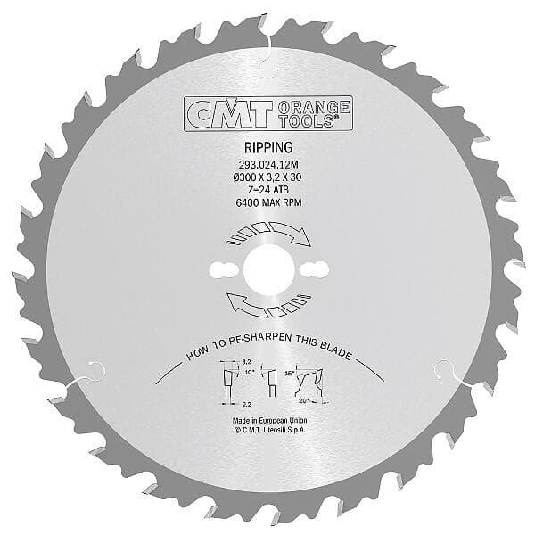 CMT Sågklinga för trä 293; 350x3.5x30; Z28; 20°