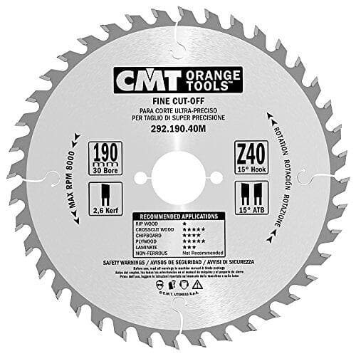 CMT Sågklinga för trä 292; 190x2.6x30; Z40; 15°