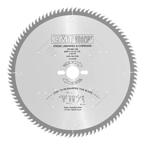 CMT Sågklinga för trä 295; 300x3.2x30; Z96; 10°