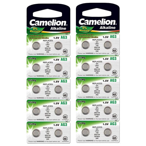 Camelion AG3 / 384 / 392 / LR41 Knappcellsbatteri 10-pack