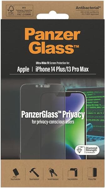 PanzerGlass™ Ultra-Wide Fit Privacy Screen Protector for iPhone 13 Pro Max/14 Pl