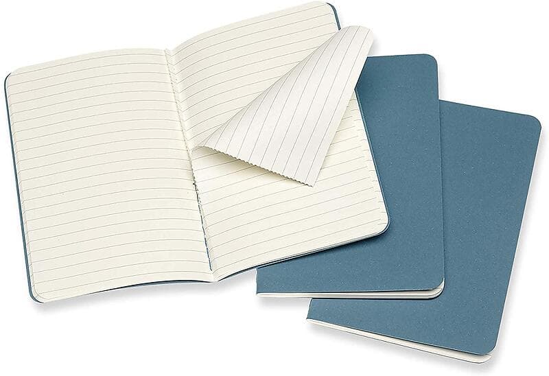 Moleskine Notatbok 3pk P Linjert Brisk Blue