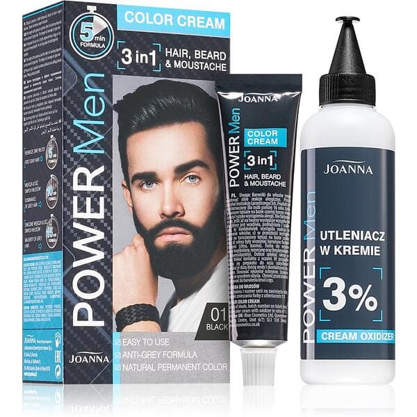 Joanna Power Men Color Cream 3in1 01 Black