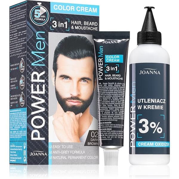 Joanna Power Men Color Cream 3in1 02 Dark Brown