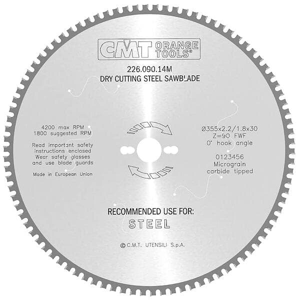 CMT Orange Tools Sågklinga Dry Cut Metall 226.047.09M 355x2.2x30 T90 226.090.14M