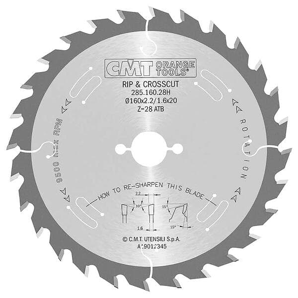 CMT Orange Tools Sågklinga UW 160x2.2x20 T28 W 285.160.28H