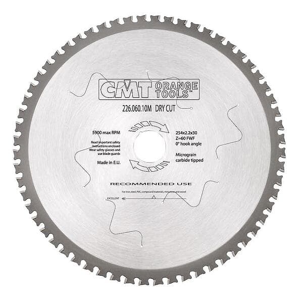 CMT Orange Tools Sågklinga Dry Cut Metall 226.047.09M 254x2.2x30 T60 226.060.10M