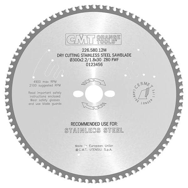 CMT Orange Tools Sågklinga Stainless Steel stål 300x2.2x30 T80 226.580.12M