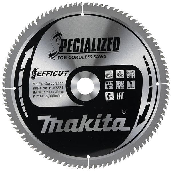 Makita B-67321 Cirkelsågblad 305 x 30 2.15 mm Antal tänder (per tum): 100 1 st