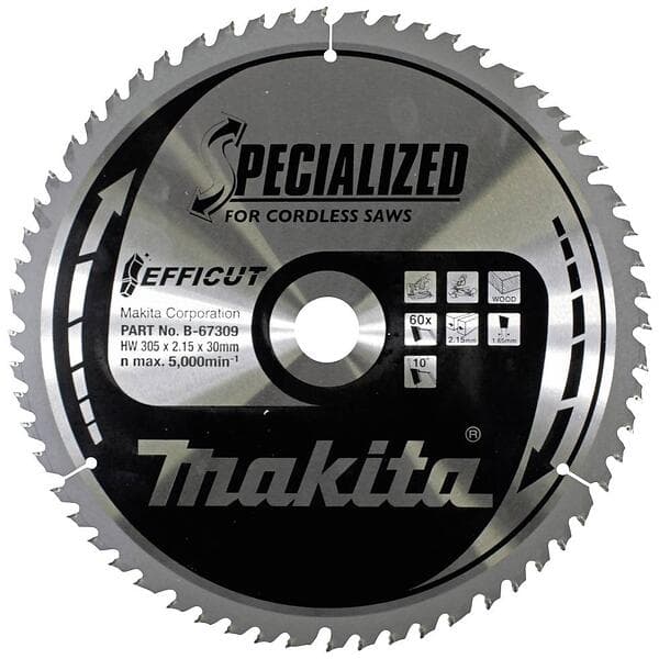 Makita B-67309 Cirkelsågblad 305 x 30 2.15 mm Antal tänder (per tum): 60 1 st