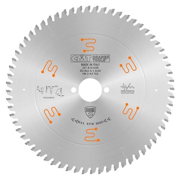 CMT Circular Saw Blade No Feer-plast Hw 216x2.3/1.6x30 Z64 Tcg