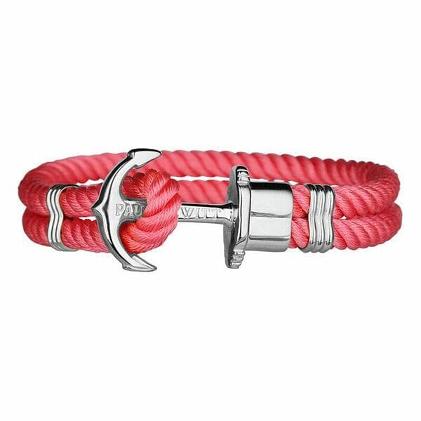 Paul Hewitt Unisexarmband Silvrig Rosa Nylon (Mått: 24 cm)