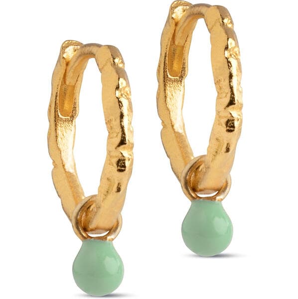 Enamel Belle Hoops 18 kt. Förgyllt E245GM-DustyGreen