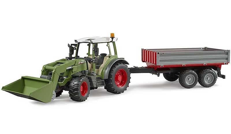 Bruder Fendt 211 Traktor med skopa och vagn 02182