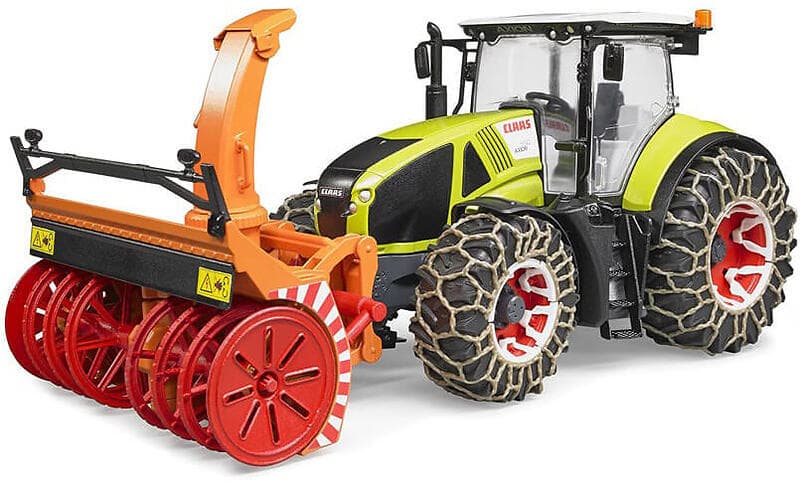 Bruder Claas Axion 950 Med Snöslunga Snökedjor och 03017