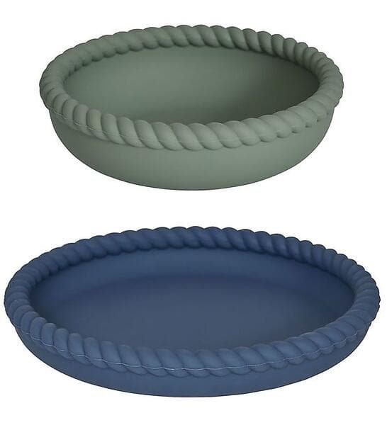 Oyoy Living OYOY Mini Mellow Plate & Bowl Blue/Olive