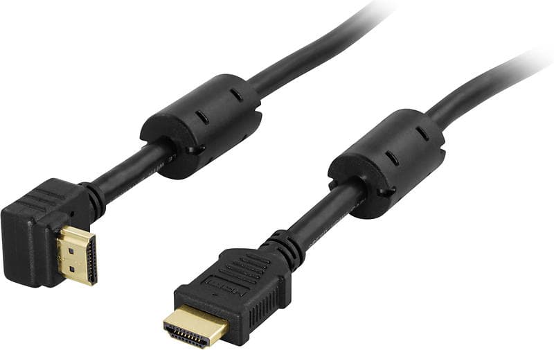 Deltaco 18.6Gbps HDMI - HDMI High Speed with Ethernet (angled) 0.5m