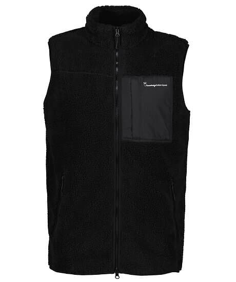 Knowledge Cotton Teddy Fleece Vest M Black Jet (Storlek L)