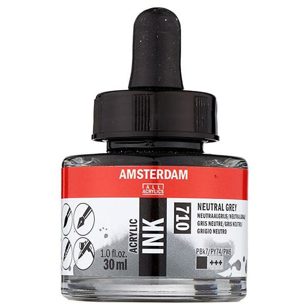 Amsterdam Acrylic Ink 30ml Bottle 30ML, NEUTRAL GREY 30ML