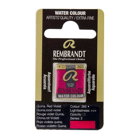 Rembrandt akvarellfärg halvpanna – Quinacridone Red Violet 365